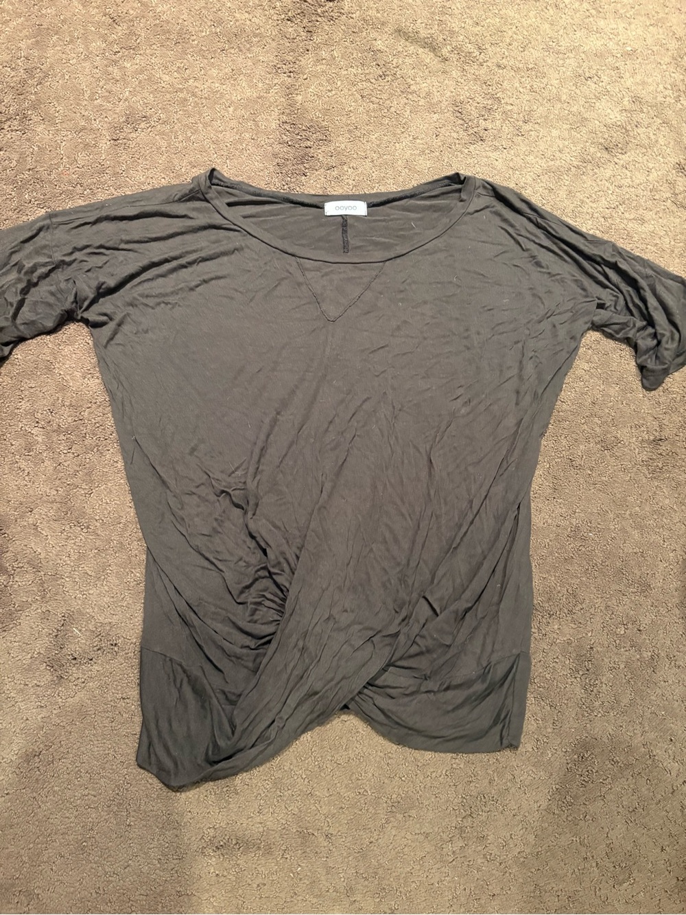 Velvet by Graham & Spencer Charcoal Twist-Front Tunic Top